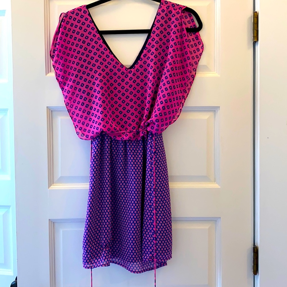 Hot pink geometric dress